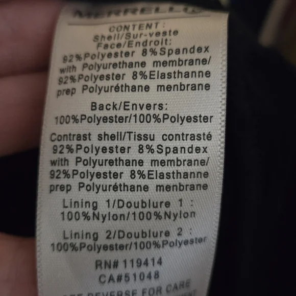 Merrell Soft Shell Fleece Lined Hooded Trench Coat Black XL Aeroblock EUC - Picture 11 of 12